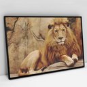 Ver imagem 3 de Quadro Decorativo em Canvas Leão TaColado Moldura Flutuante 4,5cm Freijó 120 x 80cm