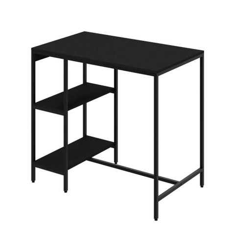 Mesa Bistrô 100x60x92cm com 2 Banquetas Tub Tucjbi1060.2b Preto Ônix Est.preta