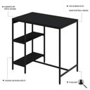 Ver imagem 3 de Mesa Bistrô 100x60x92cm com 2 Banquetas Tub Tucjbi1060.2b Preto Ônix Est.preta