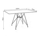 Ver imagem 2 de Conjunto de Mesa de Ferro Preto Tampo Amêndoa 120x75 4 Cadeiras Ferro Preta Assento Pre