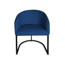 Ver imagem 2 de Poltrona Mia Suede Azul Marinho Base Metálica Preta - Belliv Decor