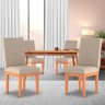 Kit 04 Cadeiras Alice Para Mesa de Jantar Linho Bege - Madeira Prima Deccor - 2