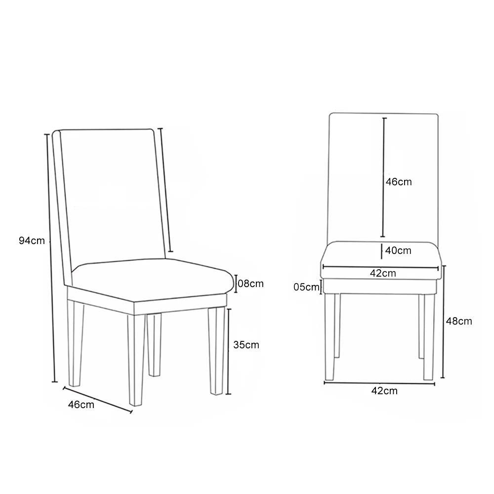 Kit 04 Cadeiras Alice Para Mesa de Jantar Linho Bege - Madeira Prima Deccor - 3