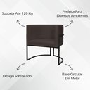 Ver imagem 5 de Kit 2 Poltronas Luna Suede Cores Base de Ferro Preta - Marrom, Suede
