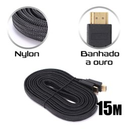 Cabo Hdmi 15 Metros Flat Gold 19p Ultrahd Banhado Ouro Nylon - 2