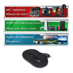 Cabo Hdmi 15 Metros Flat Gold 19p Ultrahd Banhado Ouro Nylon - 5