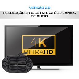 Cabo Hdmi 15 Metros Flat Gold 19p Ultrahd Banhado Ouro Nylon - 4