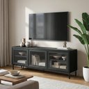 Ver imagem 5 de Rack para TV até 55" 3 Portas com Vidro Vitria 135 cm - Preto