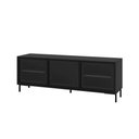 Ver imagem 1 de Rack para TV até 55" 3 Portas com Vidro Vitria 135 cm - Preto