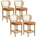 Ver imagem 1 de Kit 4 Banquetas Baixa Bar Cozinha Sala de Jantar Betta L02 Mel Tela Couríssimo Whisky - Lyam Decor