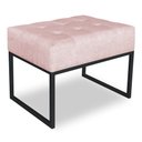 Ver imagem 1 de Puff Lisa Suede Base Metálica Industrial Preto - Pallazio