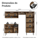Ver imagem 3 de Armário de Cozinha Completa 220 cm Rustic/Preto Deli Madesa 01