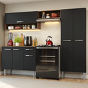 Ver imagem 1 de Armário de Cozinha Completa 220 cm Rustic/Preto Deli Madesa 01