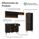 Ver imagem 4 de Armário de Cozinha Completa 220 cm Rustic/Preto Deli Madesa 01