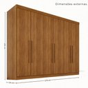 Ver imagem 3 de Guarda Roupa Casal Crsal 6 Portas de Bater 6 Gavetas MDF Cinamomo Multimóveis 274cm