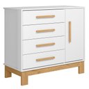 Ver imagem 4 de Berço Americano 4315 e Cômoda Sapateira 4355 Q Encanto Slim Branco Acetinado com Colchão Ortobom – Q