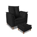 Ver imagem 2 de Poltrona Confortável para Amamentação com Puff Fibras Macias Preto