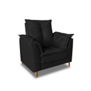 Ver imagem 3 de Poltrona Confortável para Amamentação com Puff Fibras Macias Preto