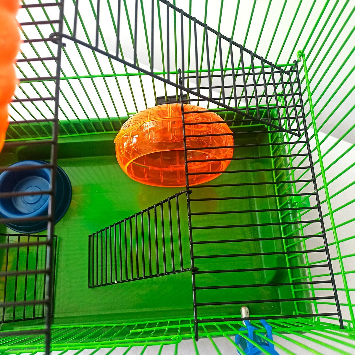 Gaiola Hamster 3 Andares Colorida com Casa Tubos e Rodinha - Verde - 9