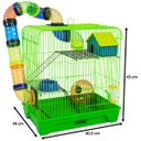 Ver imagem 2 de Gaiola Hamster 3 Andares Colorida com Casa Tubos e Rodinha - Verde
