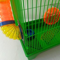 Gaiola Hamster 3 Andares Colorida com Casa Tubos e Rodinha - Verde - 6