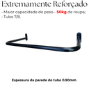 Ver imagem 7 de Prateleira de Parede 60cm Multiuso Organização Sapatos + Cabideiro 60cm Arara para Roupas Preto