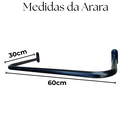 Ver imagem 5 de Prateleira de Parede 60cm Multiuso Organização Sapatos + Cabideiro 60cm Arara para Roupas Preto