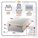 Ver imagem 4 de Cama Box Solteiro Alford com Colchão Molas Ensacadas 88x188x66 Bege