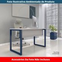 Ver imagem 2 de Mesa Escritório P25 Tub Pandin 120 Cm (larg) Tampo Mdp Cinza Pé Aço Tubular Azul Del Rey