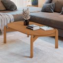 Ver imagem 3 de Mesa de Centro Sala Lizz Oblonga com Pés de Madeira Maciça Cedro Cedro