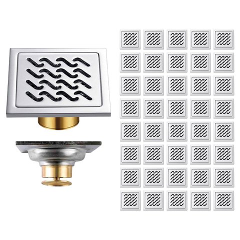Ralo 10x10 Inox Kit 40 Uni Banheiro Anti Odor Cozinha Anti Inseto Lavabo Varanda Quintal Higienico R