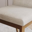 Ver imagem 7 de Cadeira Jantar Estofada Pé Madeira Kit 6 Calie Linho Off/caramelo H02 - Mpozenato