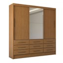Ver imagem 3 de Guarda-roupa Casal Taylor Plus 3 Portas 9 Gavetas com Espelho Cinamomo - Panorama Móveis