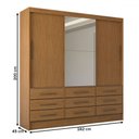 Ver imagem 4 de Guarda-roupa Casal Taylor Plus 3 Portas 9 Gavetas com Espelho Cinamomo - Panorama Móveis