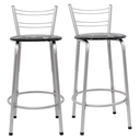 Ver imagem 1 de Kit 2 Banquetas para Balcão Flórida Prata 60cm Cozinha Gourmet Bistrô Bancada Piscina Área de Lazer