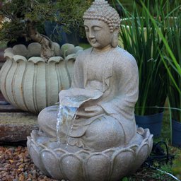 Fonte de Aguá Buda Flor de Lotus Cascata Decorativa Grande - 4