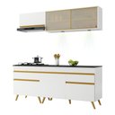 Ver imagem 1 de Armário de Cozinha Compacta 190cm com Leds Veneza Up Multimóveis V2031 Branco/Dourado