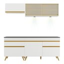 Ver imagem 7 de Armário de Cozinha Compacta 190cm com Leds Veneza Up Multimóveis V2031 Branco/Dourado