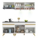Ver imagem 6 de Armário de Cozinha Compacta 190cm com Leds Veneza Up Multimóveis V2031 Branco/Dourado