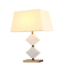 Ver imagem 2 de Abajur Moderno de Mesa Derco Mármore Branco e Detalhes Dourado