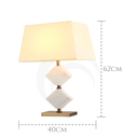 Ver imagem 3 de Abajur Moderno de Mesa Derco Mármore Branco e Detalhes Dourado