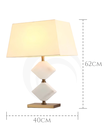 Ver imagem 3 de Abajur Moderno de Mesa Derco Mármore Branco e Detalhes Dourado
