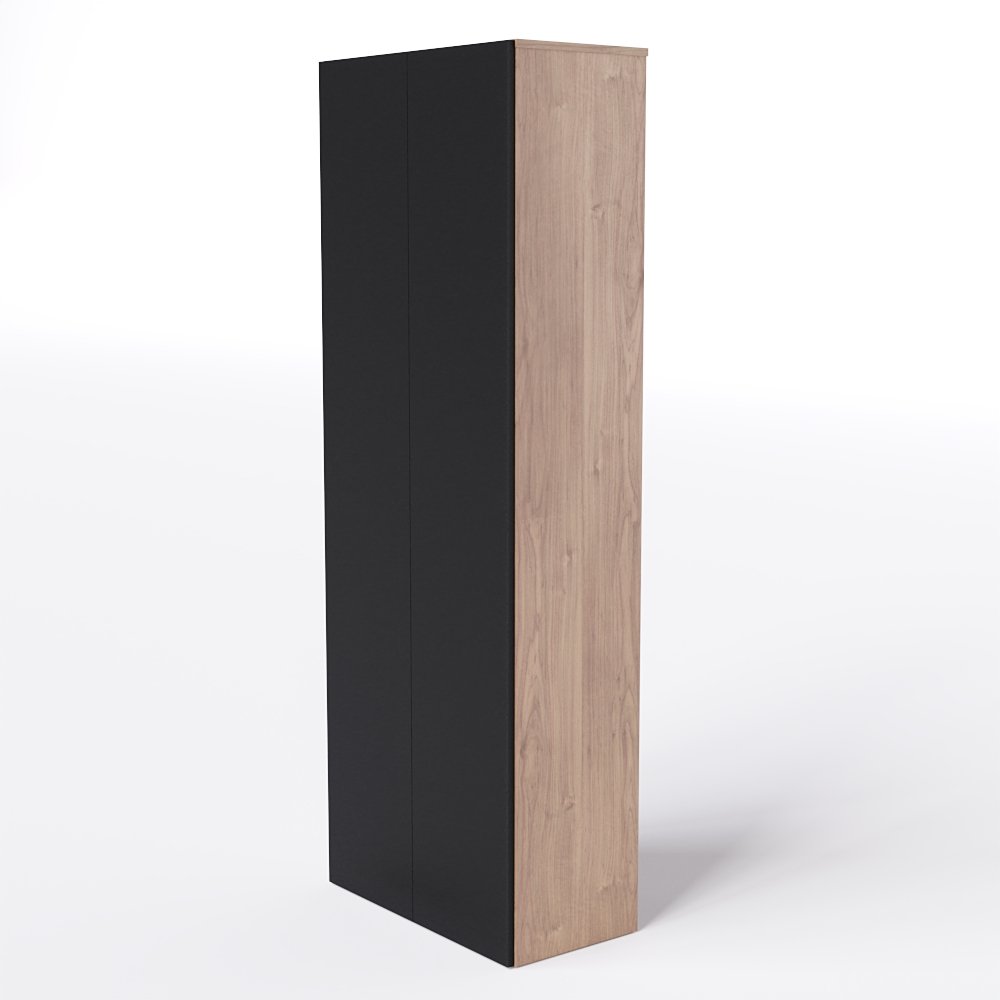 Armário para Escritório Alto com Portas:preto com Freijó
