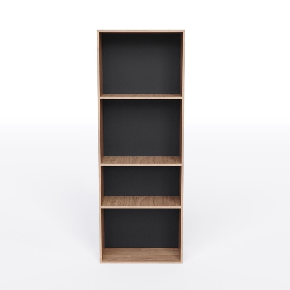 Armário para Escritório Alto com Portas:preto com Freijó - 2