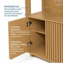 Ver imagem 7 de Cristaleira Ripada 2 Portas de Vidro com LED Aruá CabeCasa MadeiraOriginals Marrom/Jatobá