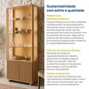 Ver mais imagens de Cristaleira Ripada 2 Portas de Vidro com LED Aruá CabeCasa MadeiraOriginals Marrom/Jatobá