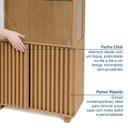 Ver imagem 6 de Cristaleira Ripada 2 Portas de Vidro com LED Aruá CabeCasa MadeiraOriginals Marrom/Jatobá