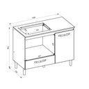 Ver imagem 2 de Balcão para Cooktop Slim 1 Porta 1 Gaveta Branco Uv