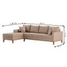 Sofá Beny com Chaise Esquerda, 1,40x2,60m, 4 Lugares, Linho, Base em Madeira. (bege) - 3
