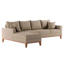 Ver imagem 2 de Sofá Beny com Chaise Esquerda, 1,40x2,60m, 4 Lugares, Linho, Base em Madeira.